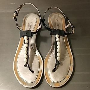 Kate Spade Bow + Pearls Dress Sandals Size 9M